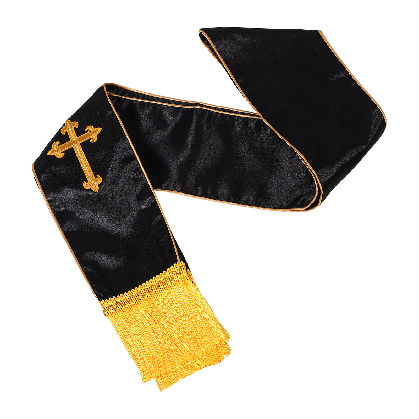 Stole Wedding Shawl - Selendang Pengantin Bordir Hitam dengan Lis