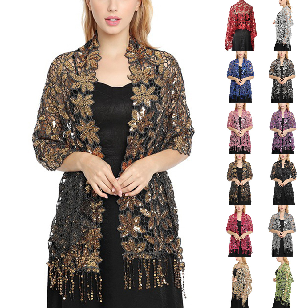 Stole Wedding Shawl - Selendang Renda Payet Berongga Pernikahan Pengantin