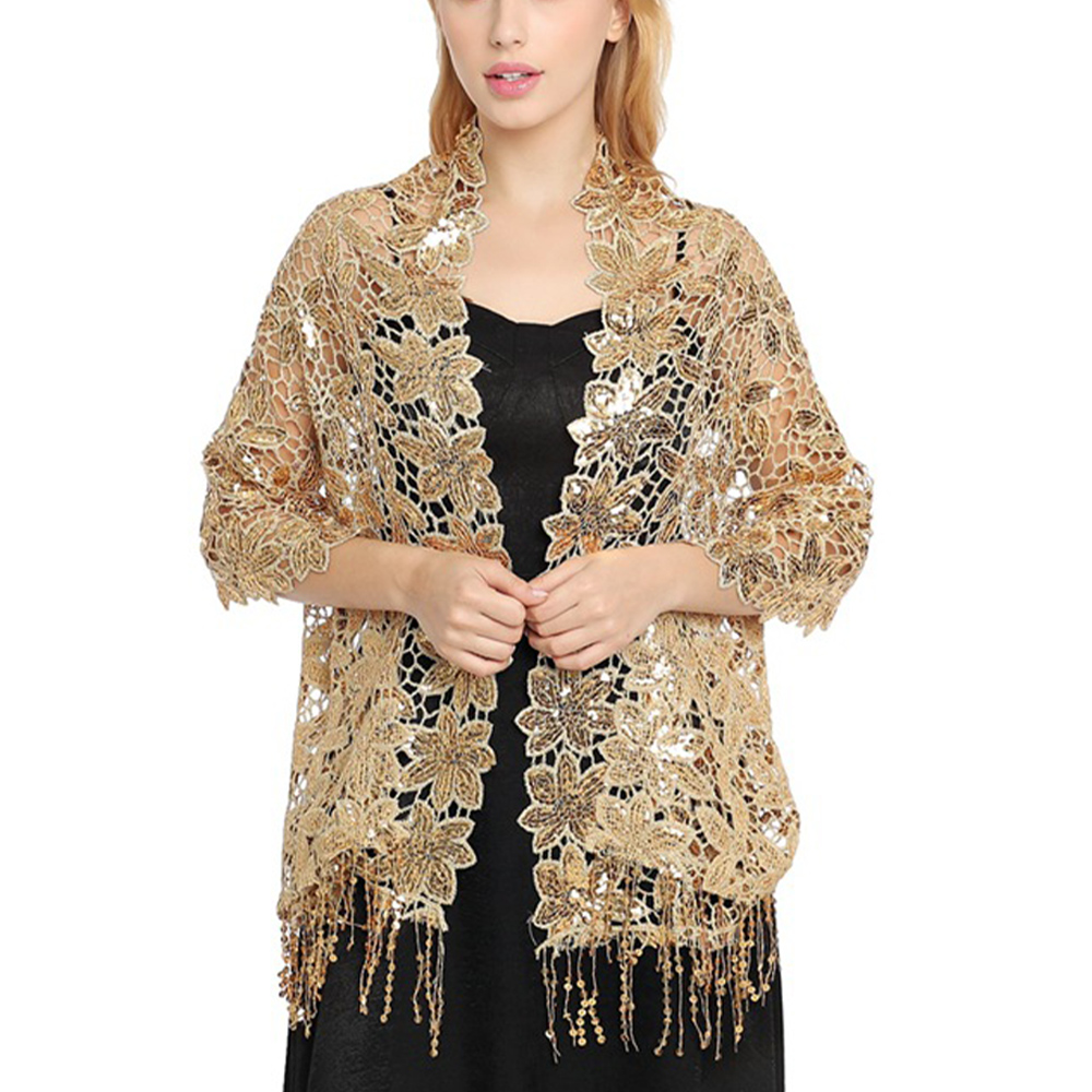 Selendang Renda Payet Berongga - Stole Wedding Shawl ulasan dan harga
