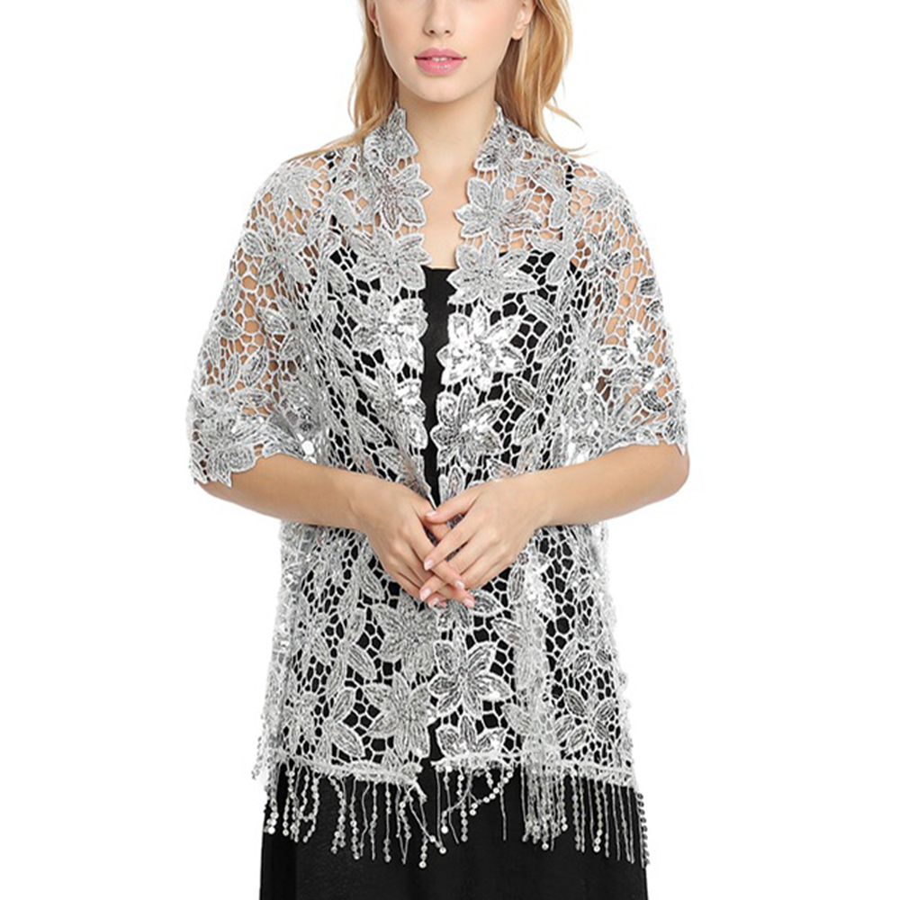 Selendang Renda Payet Berongga - Stole Wedding Shawl ulasan dan harga