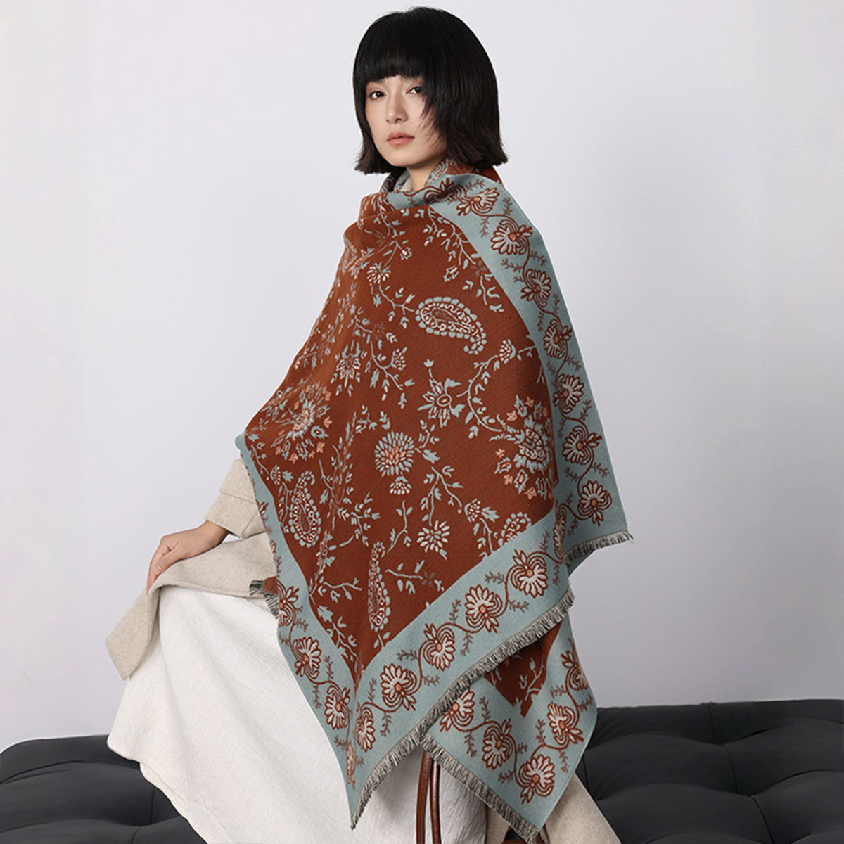 Selimut Pashmina Wanita Motif  - Woven Scarf Blanket ulasan dan harga