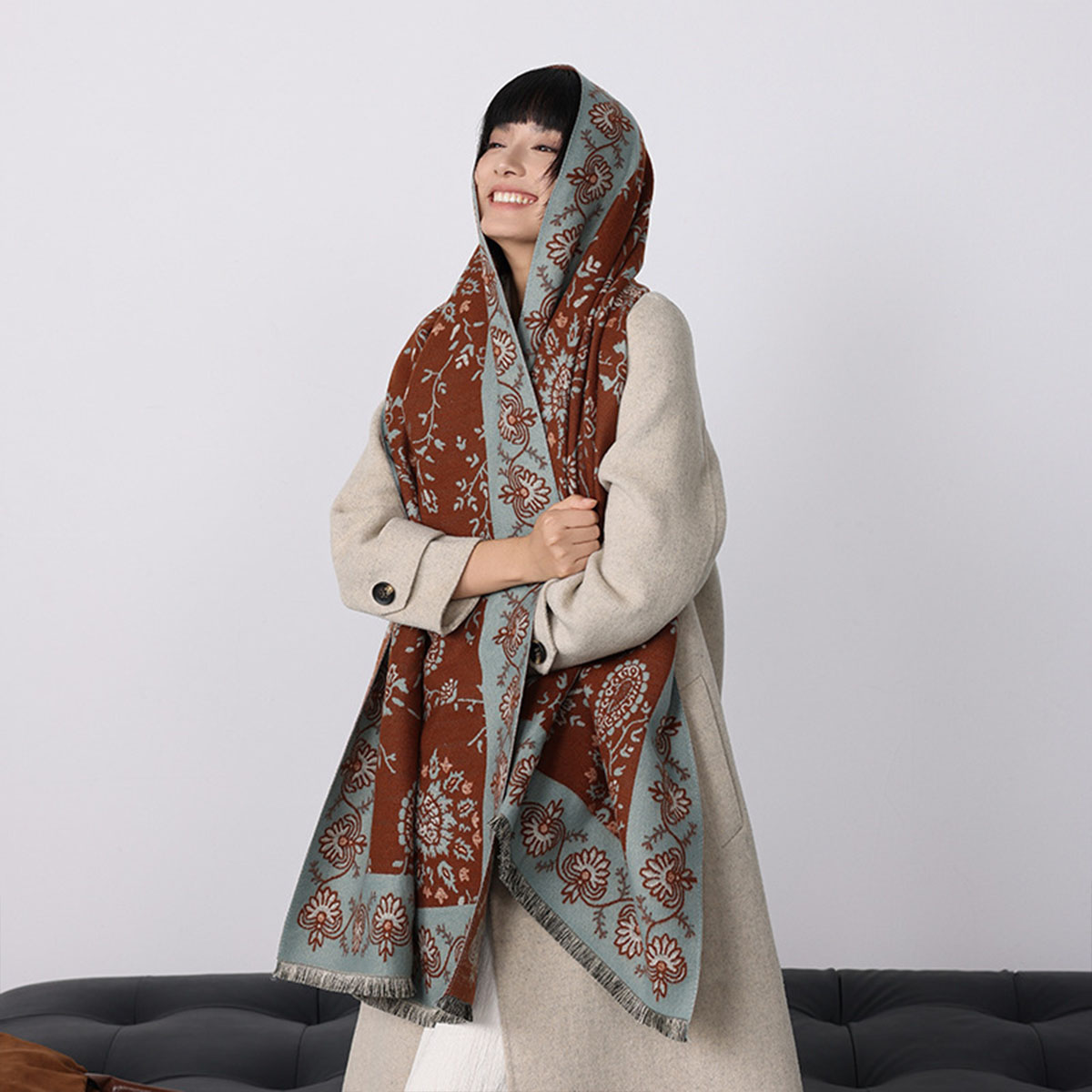 Selimut Pashmina Wanita Motif  - Woven Scarf Blanket ulasan dan harga