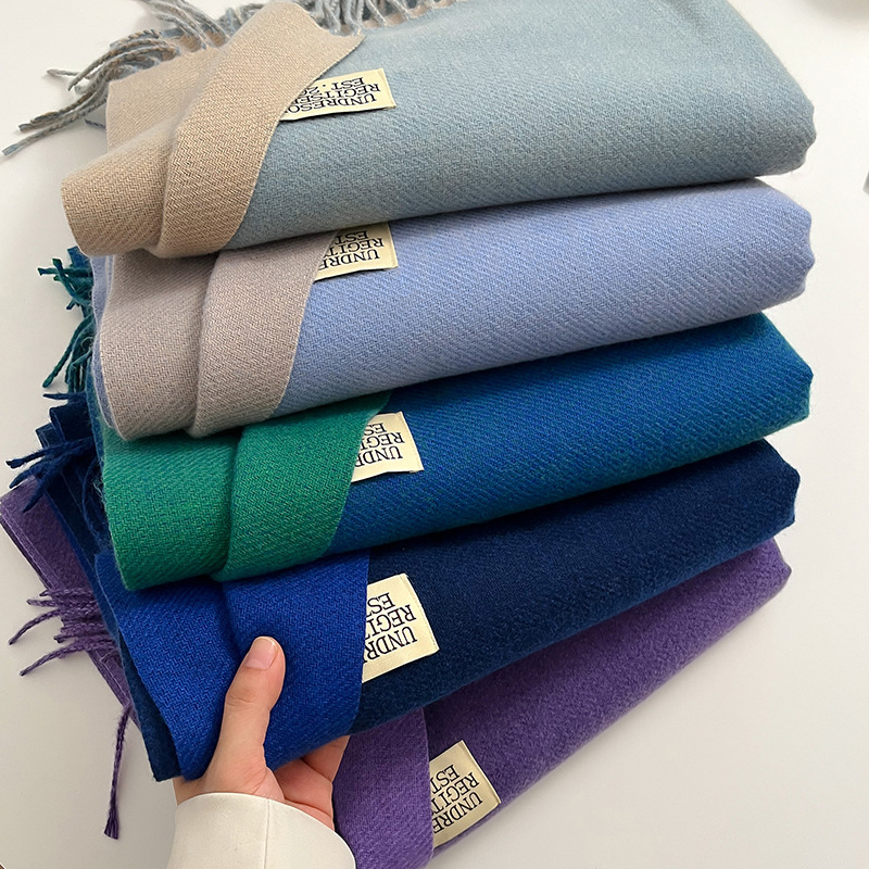 Syal hangat kasmir polos mode  - Woven Scarf Blanket ulasan dan harga