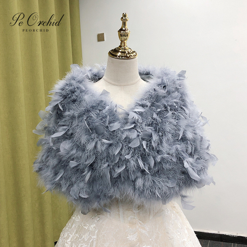 PEORCHID Selendang Bulu Imitas - Stole Wedding Shawl ulasan dan harga