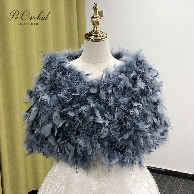 PEORCHID Selendang Bulu Imitas - Stole Wedding Shawl ulasan dan harga
